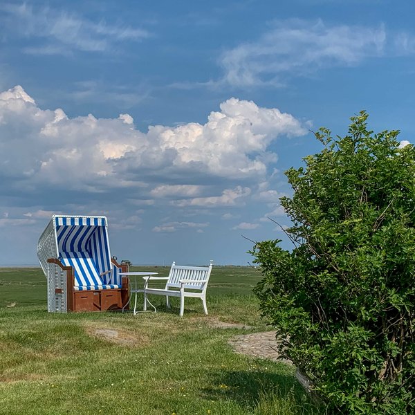 Strandkorb auf Mitteltritt
