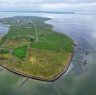 Luftbild von Hallig Hooge